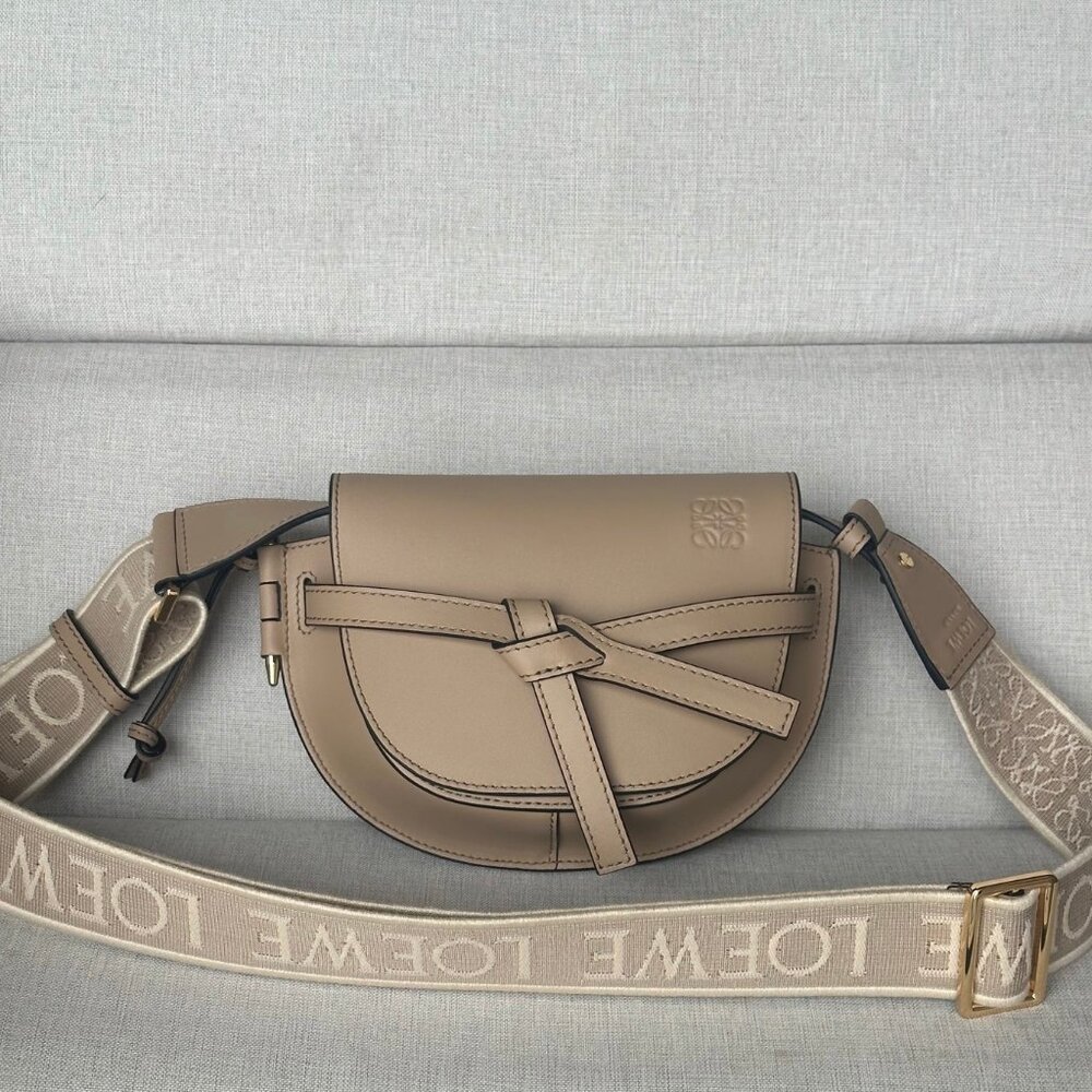 Loewe Gate Dual mini bag in calfskin and jacquard